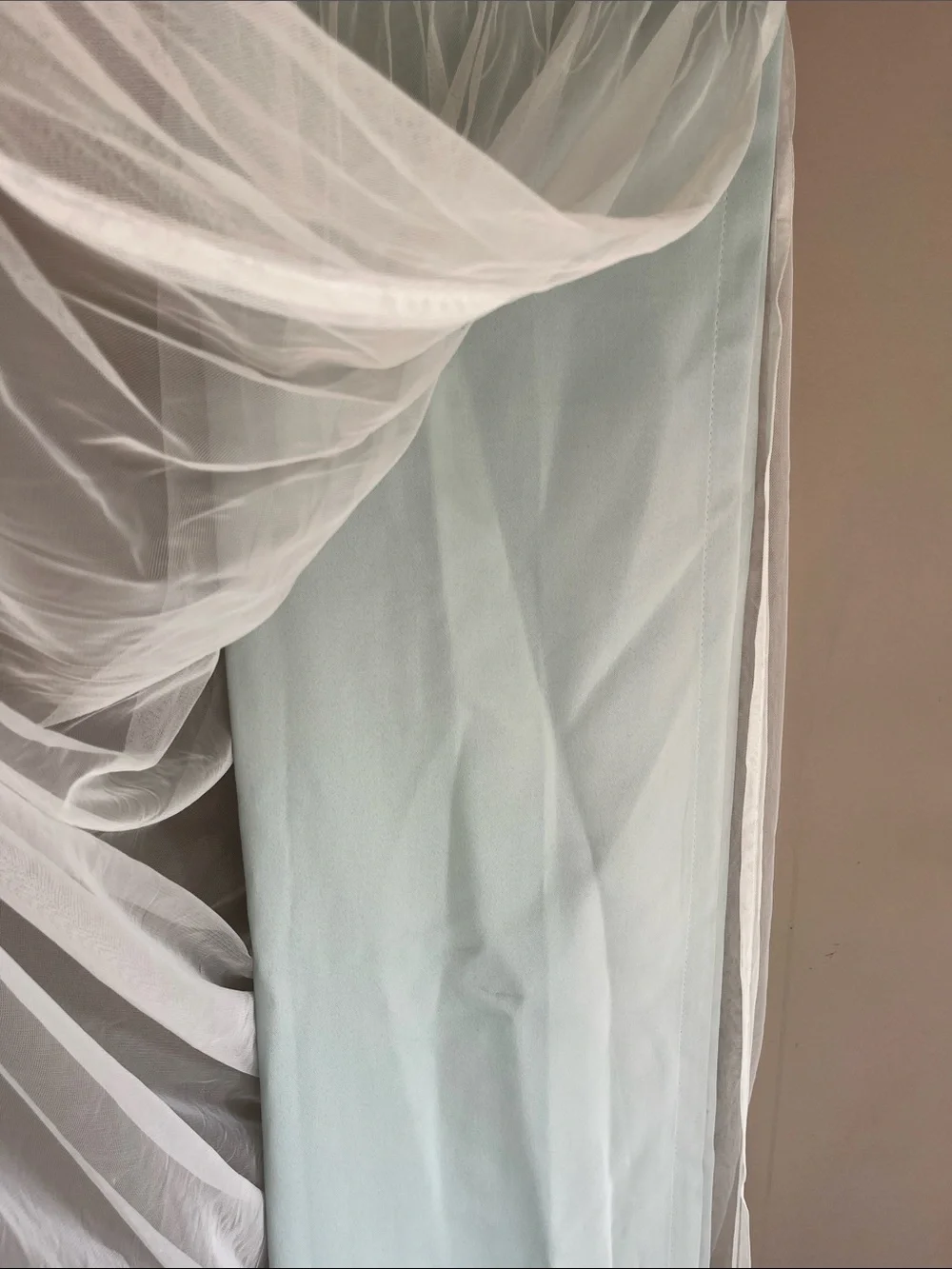 Brockham Solid Tulle Overlay Room Darkening Grommet Mint 63” Curtains Panels